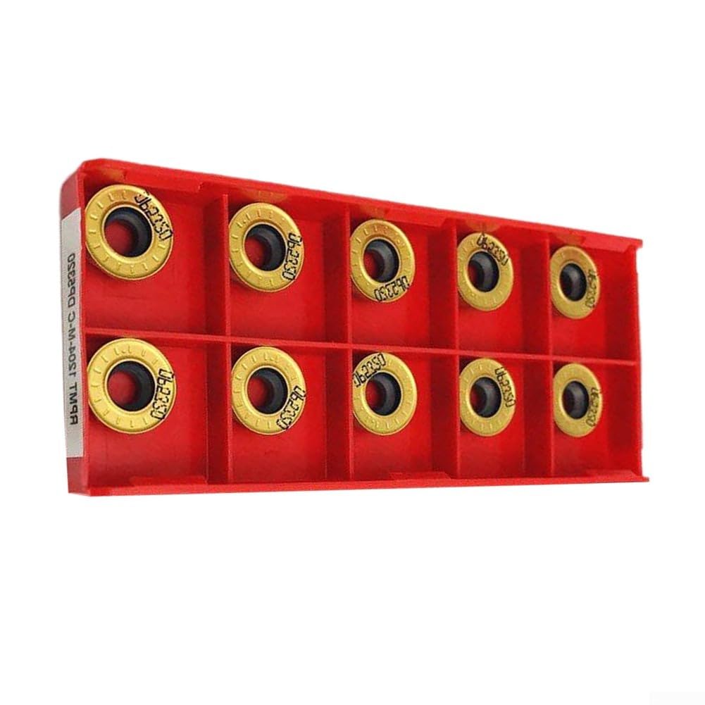RPMT1204-M-C DP5320 Lot de 10 inserts de fraisage ronds en carbure CNC pour acier, porte-outils indexables compatible avec SRDPN/SRAPR/EMR 6R