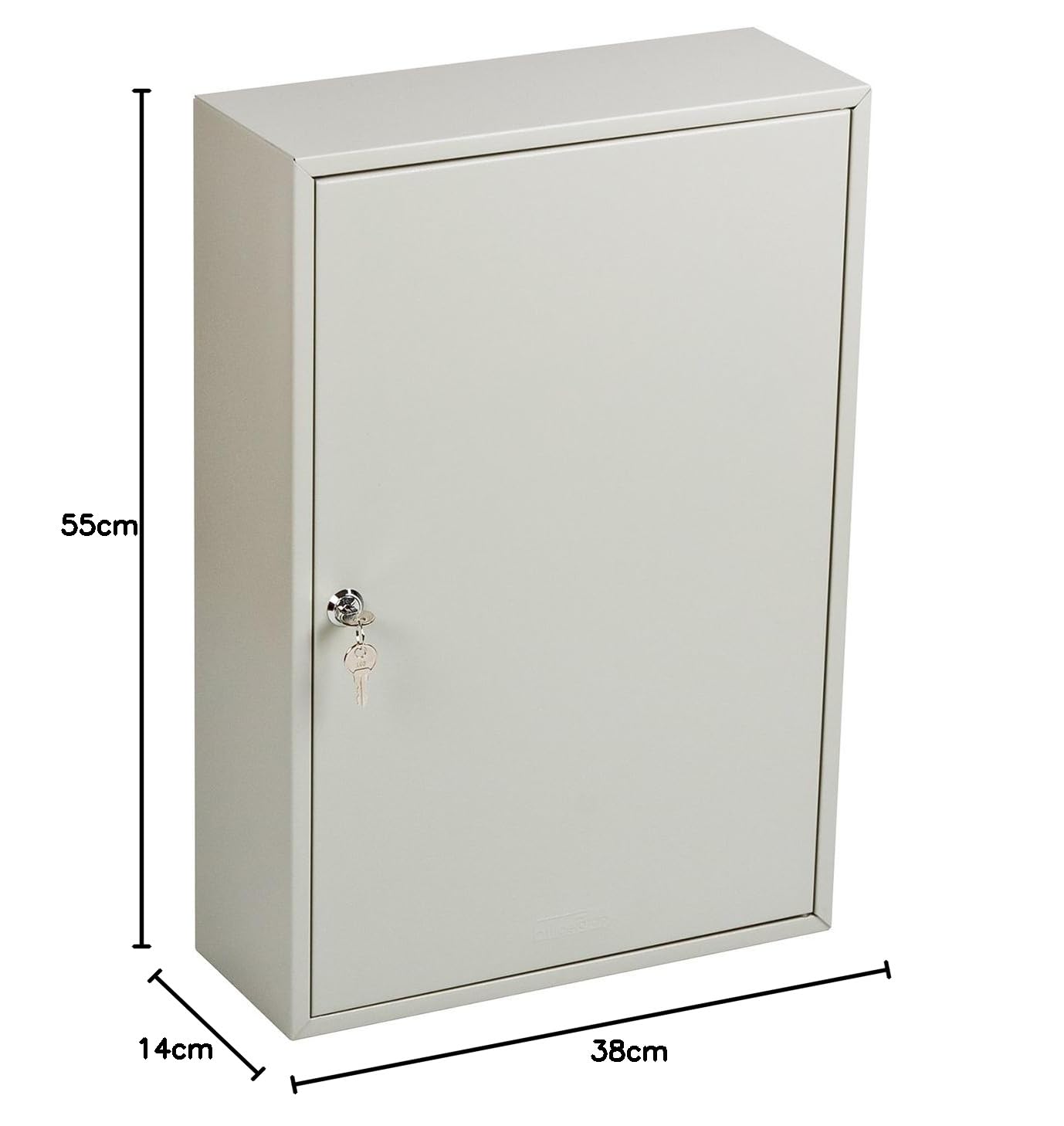 OfficeForce Schlüsselkasten Office bis 150 Schlüssel, robust abschließbar Schlüsselbox Safe aus Stahl-Blech, magnetische Außenseite, höhenverstellbare Leisten, Wandmontage (35x38x14cm) (20087)