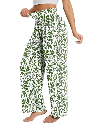 Image of Gracyoga Wide Leg Yoga Pants for Women Casual Loose Cozy Sweatpants High Waisted Lounge Pajama Flowy Pants With Pockets