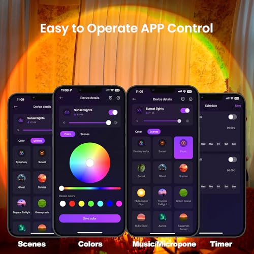 sunset lamp projection not only 21 colors sunset lights 180 degree rotation led light push button switch amp app control projector for party bedroom decor