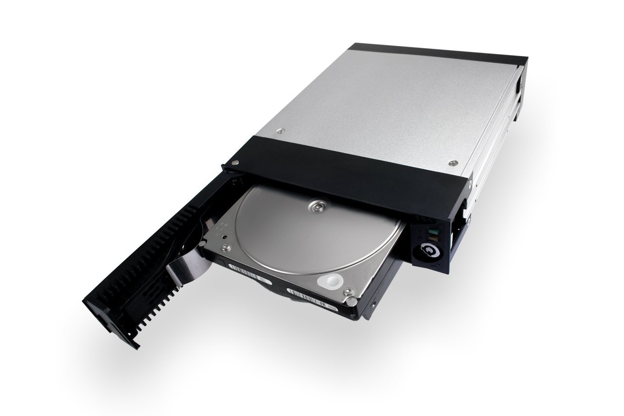 ICY DOCK Tray-less 3.5 SATA Hard Drive Hot-Swap Mobile Rack Cage for 5.25 Drive Bay - MB877SK-B