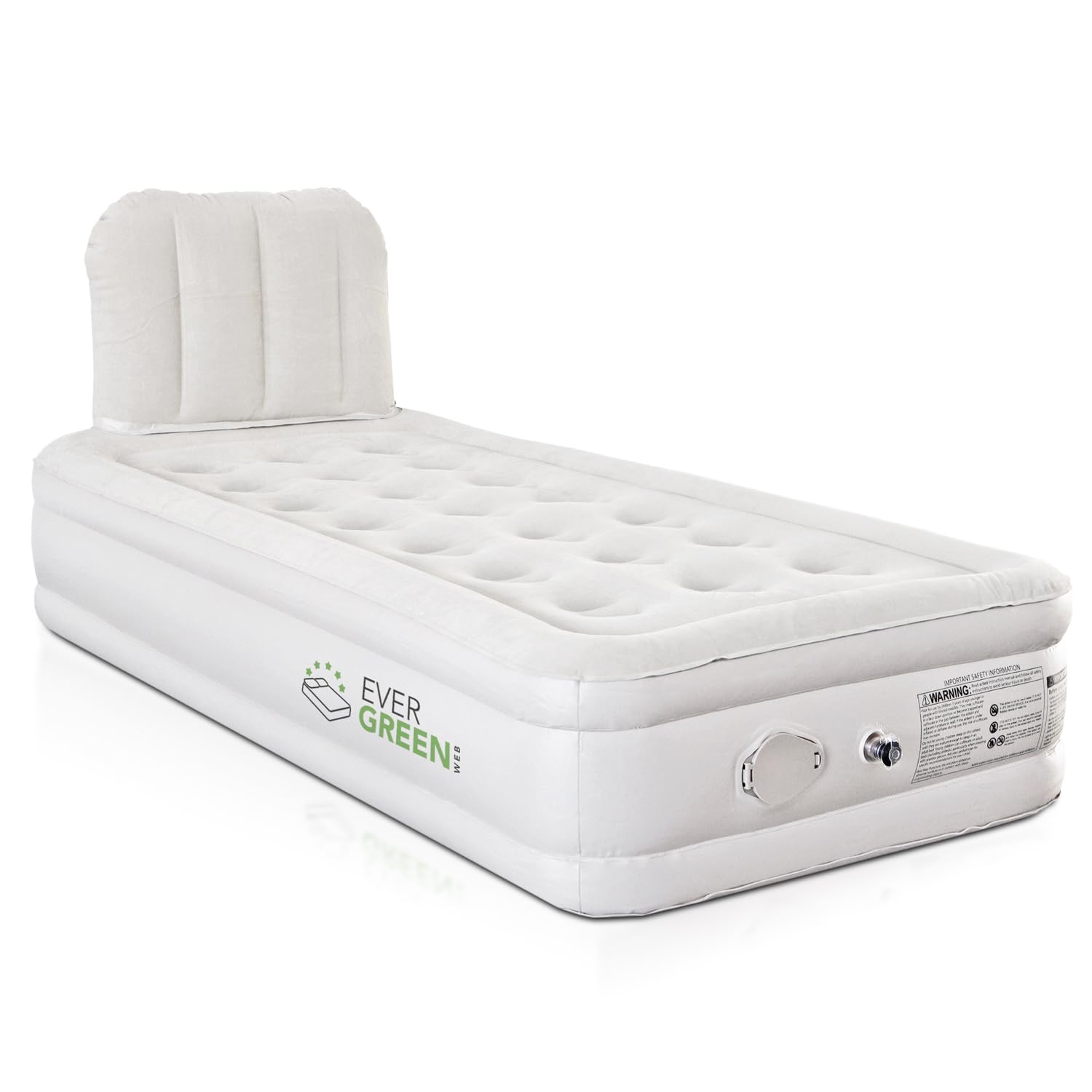 Materassino Gonfiabile Singolo EVERGREENWEB Con Pompa Incorporata - Per Campeggio, Casa E Ospiti, 99x191cm - Foto 10
