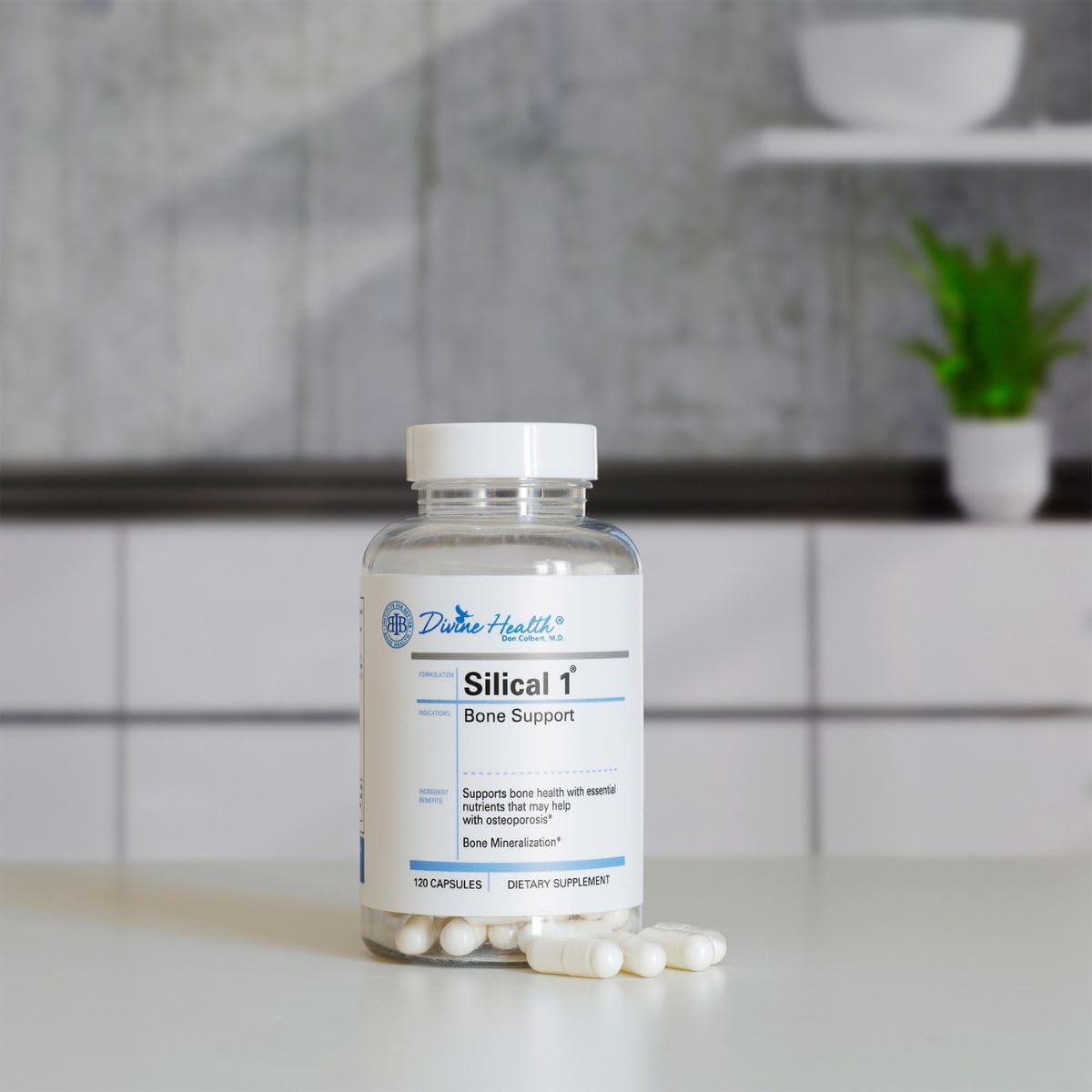 Dr. Colbert, MD Silical 1 | by Divine Health | Formulated by Dr. Chad Price, MD | Support Bone Strength | Vitamin D3 | Calcium | Magnesium | 120 Capsules