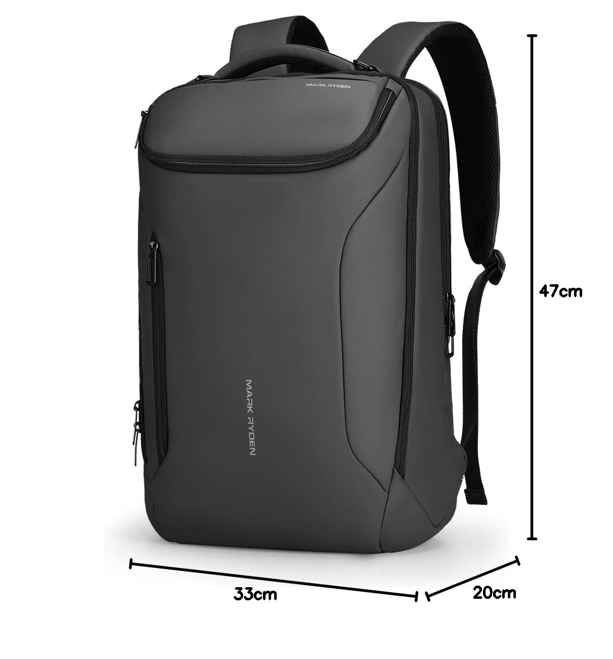 MARK RYDEN Zaino portatile di grande capacità con USB 17.3 pollici/15.6 pollici per gli uomini zaino multifunzione antifurto zaino giorno per business