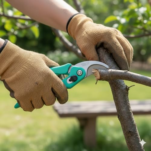 Image of Hand Pruner Cutter - 1 Piece (Green Colour) | Heavy Duty Gardening Tools Grass Cutter, Plant Cutter for Home Garden, Wood Branch Trimmer, Garden Tools Accessories (Steel Blades, Assorted)