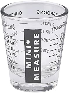 Kolder 13211BLK Mini Measure Heavy Glass, 20-Incremental Measurements Multi-Purpose Liquid and Dry Measuring