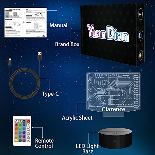 Lámpara 3D de ilusión óptica con control remoto y tacto miniatura 6