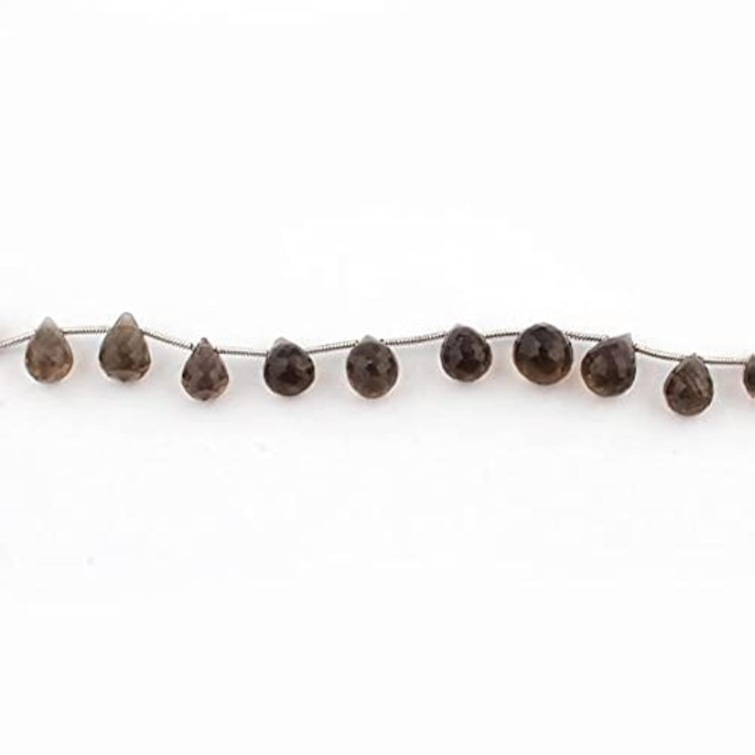 Quartz fumé perles poires facettées LKBEADS briolettes 6-12mm pour création bijoux SB3265