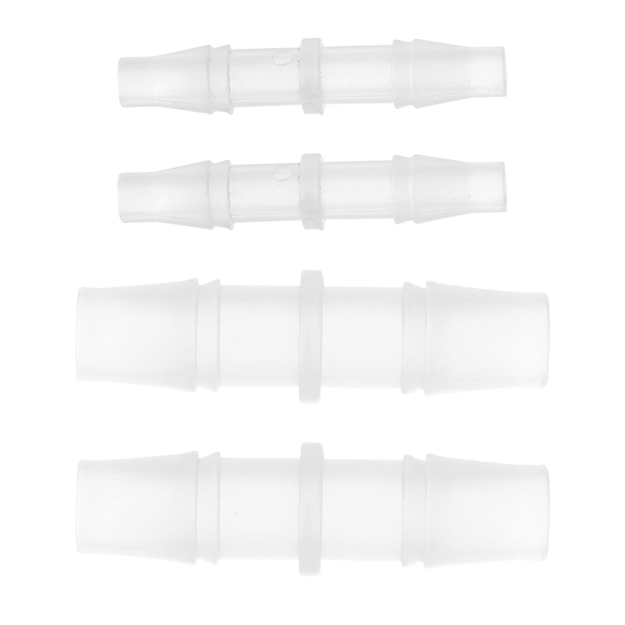 A ABSOPRO Vacuum Tubing Connector 3/16" 3/8" 4 Pcs 2 Sizes of Plastic Hose Barb Fitting Assortment PP Clear 1 Set