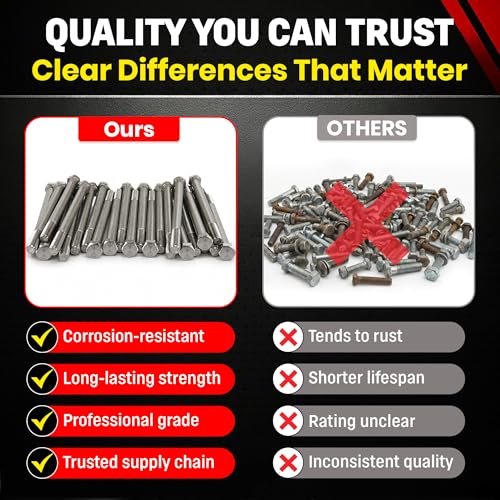 Image of Chenango Supply 3 /8-16 x 5 Stainless Steel Hex Head Bolts - 304 Stainless, USS Coarse Thread, 100,000-125,000 PSI Tensile Strength, Corrosion-Resistant Hardware Bolts, (25 Pieces, 3 /8-16 x 5)