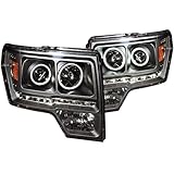 AnzoUSA 111298 Black/Amber Halogen Projector Headlight for Ford F-150