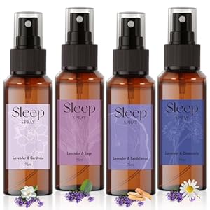 SCENTORINI Sleep Spray, 10.14 oz Calming Lavender Spray for Sleep, Lavender Essential Oil, 4 Pack Relaxing Aromatherapy Mist for Bedding Fabric, Room Spray Odor Deodorizer