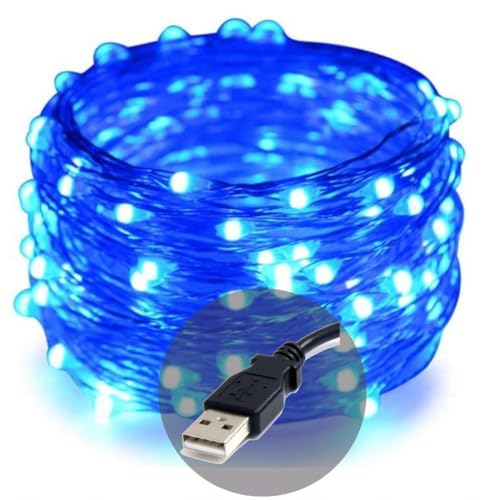 Image of NW USB String Light | USB Light | Decoration Copper USB Powered | 100 Led Light | 10 Meters Light Color- Blue (Pack of 8)