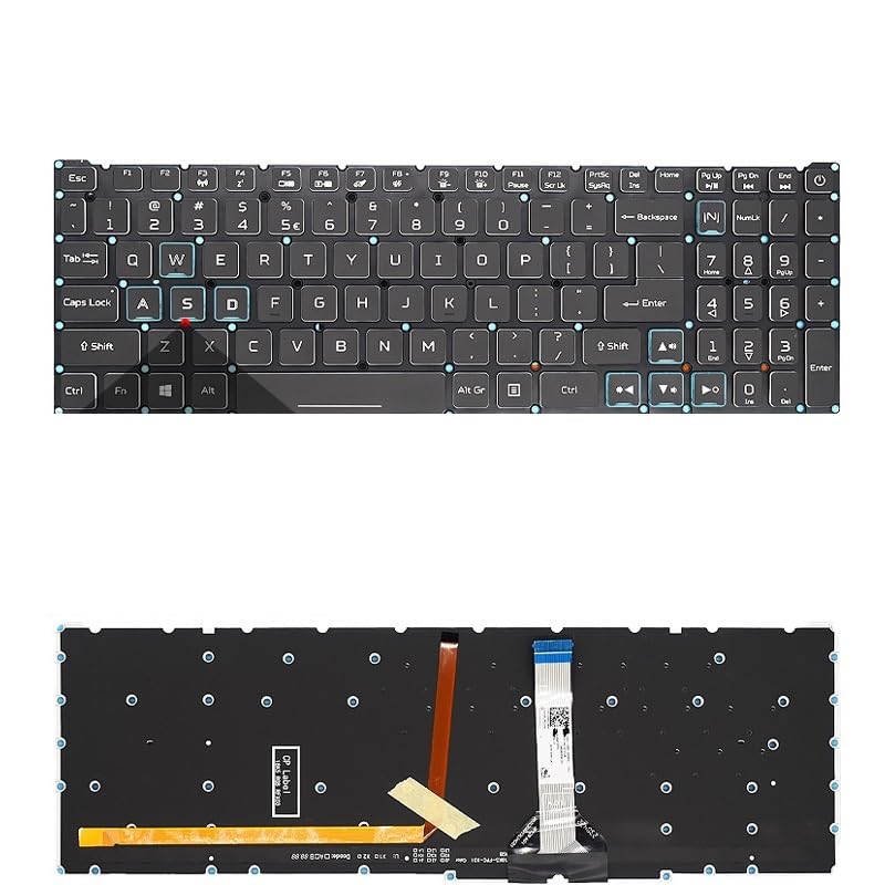 LZZSEOZ Teclado retroiluminado RGB PT-BR para Acer Nitro 5 AN517-54 AN517-41 AN515-45 Predator Helios 300 PH315-54 LG05P_N16B3L(US Blue RGB Backligh)