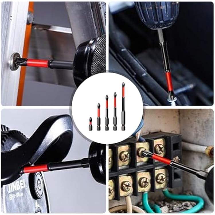 Multiple Size Magnetic Screwdriver Bit Nonslip for Electric Tool High Strength Steel Home Use Effective Easy Repairs