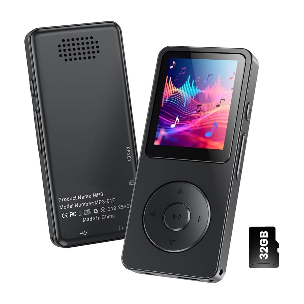 M61 Hi-Res MP3 Player with Bluetooth 5.3, Built-in Speaker, FM Radio, 16/32GB Storage (Up to 128GB), Type-C Charging