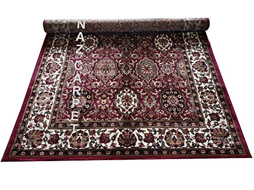 Image of Kashmiri Traditional Woollen Carpet with Advanced 1 Inch Thickness & Classical Look 275x360cm (9x12 Feet) Color Maroon