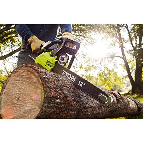Ryobi 18 inch 38cc 2-Cycle Gas Chainsaw with 3-Point Vibration Isolation and Heavy Duty Carrying Case
