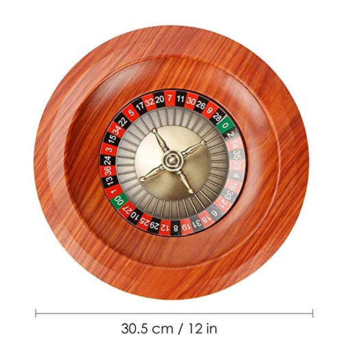 ISAKEN Deluxe Wooden Roulette Wheel, 12 Inch Casino Grade Wooden Roulette Wheel Set Turntable Leisure Table Games (Wheel and Balls Only) - Thumbnail 6