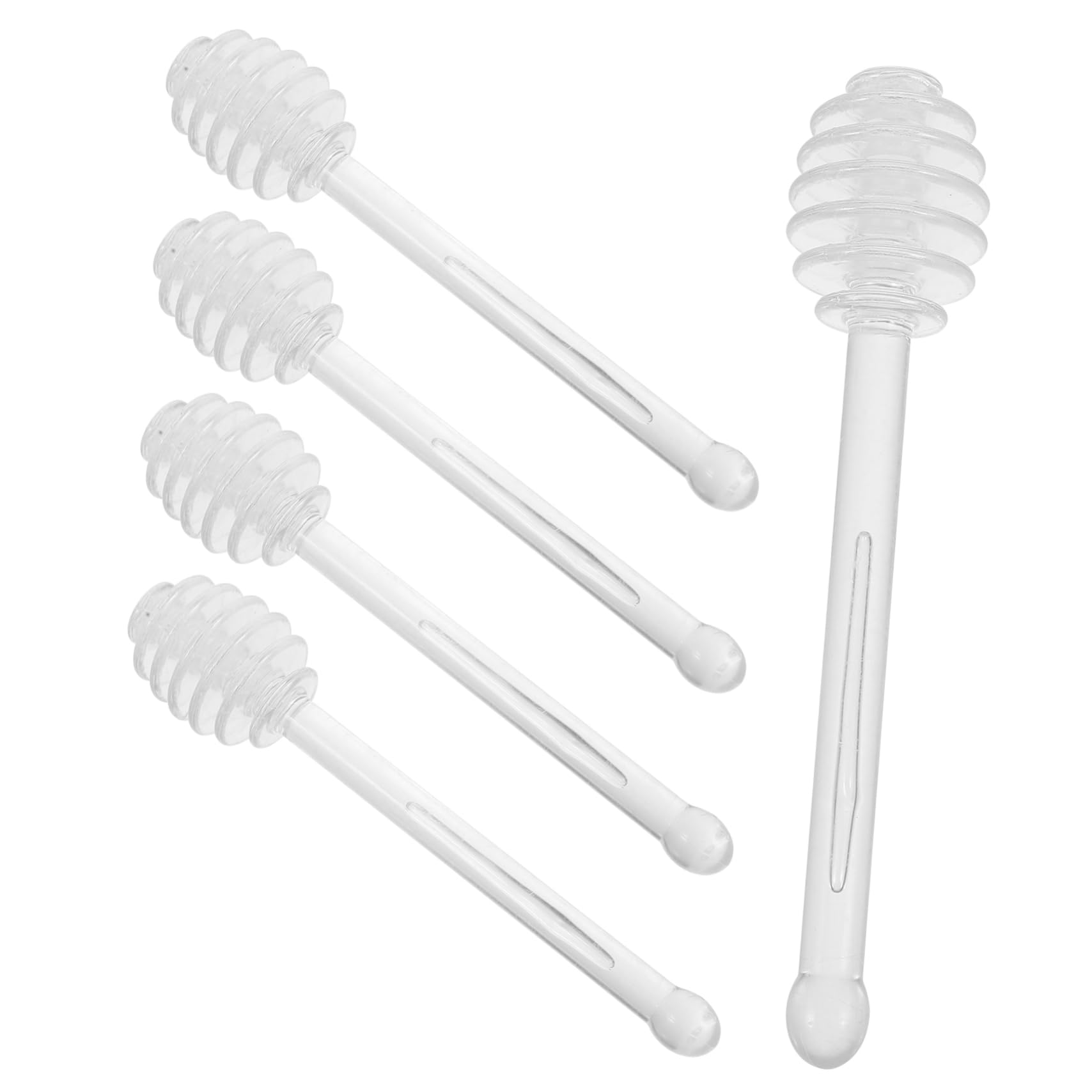 ULTECHNOVO 5Pcs Reusable Honey Dipper Sticks Transparent Honey Mixing Sticks for Syrup Dispenser Honey Stir Sticks for Home Parties and Restaurants