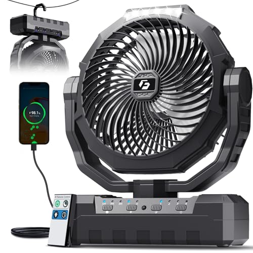 FRIZCOL 3-in-1 Camping Fan - Portable Fans Rechargeable - 48000mAh