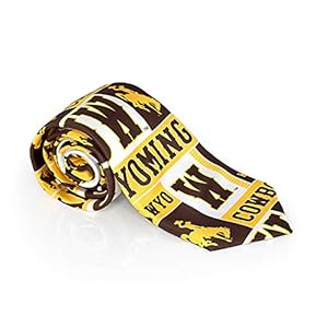 Wyoming Brown and Yellow Logo Men’s Tie Fan Frenzy