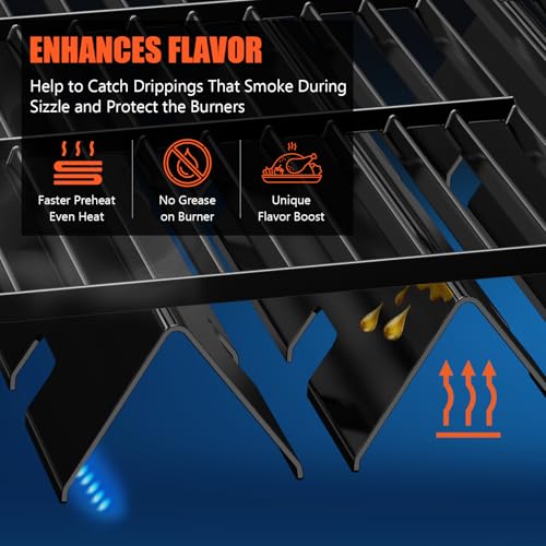 38,9 cm Aromaschienen für Weber Spirit 300 und GS4 Spirit II 300 Serie, passend für Spirit E/S310 E/S315 E/S320 E/S330 Grills mit frontseitigen Bedienknöpfen, Grill-Ersatzteile für Weber 7636 6