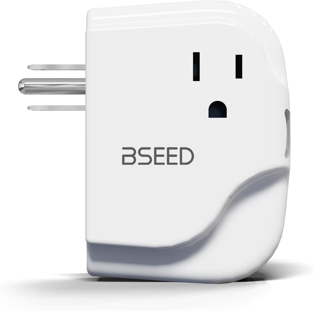 BSEED Surge Protector Outlet with LED Indicators, Single Outlet Surge Protector for Refrigerator, TV, PC, Xbox, PS5, Home Appliance, Wall Voltage Protector with Ground, 120V, 2 Pack