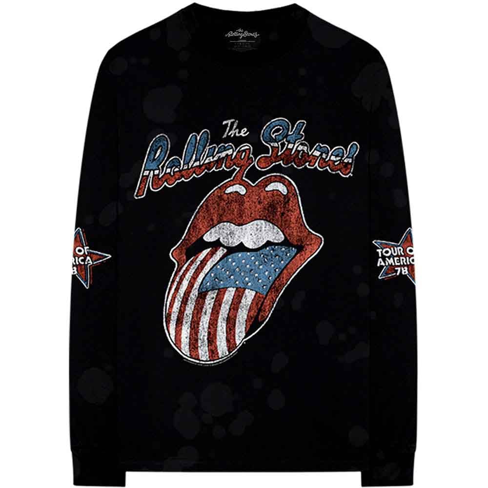 T-Shirt Maniche Lunghe # L Unisex Black # Us Tour '78