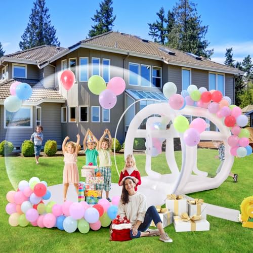 AKEYDIY Bubble Balloon House for Kids Adults 10FT Bubble House Dome Inflatable, 750W Air Blower & 500W Air Pump & 100 Balloons Included, Inflatable Bubble House for Birthday Party Wedding