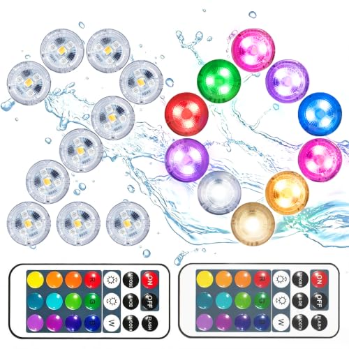 Mini-Submersible-LED-LightsWaterproof-RGB-Underwater-Tea-Light-20Pcs Mini Submersible LED Lights,Waterproof RGB Underwater Tea Light 20Pcs - Image 1