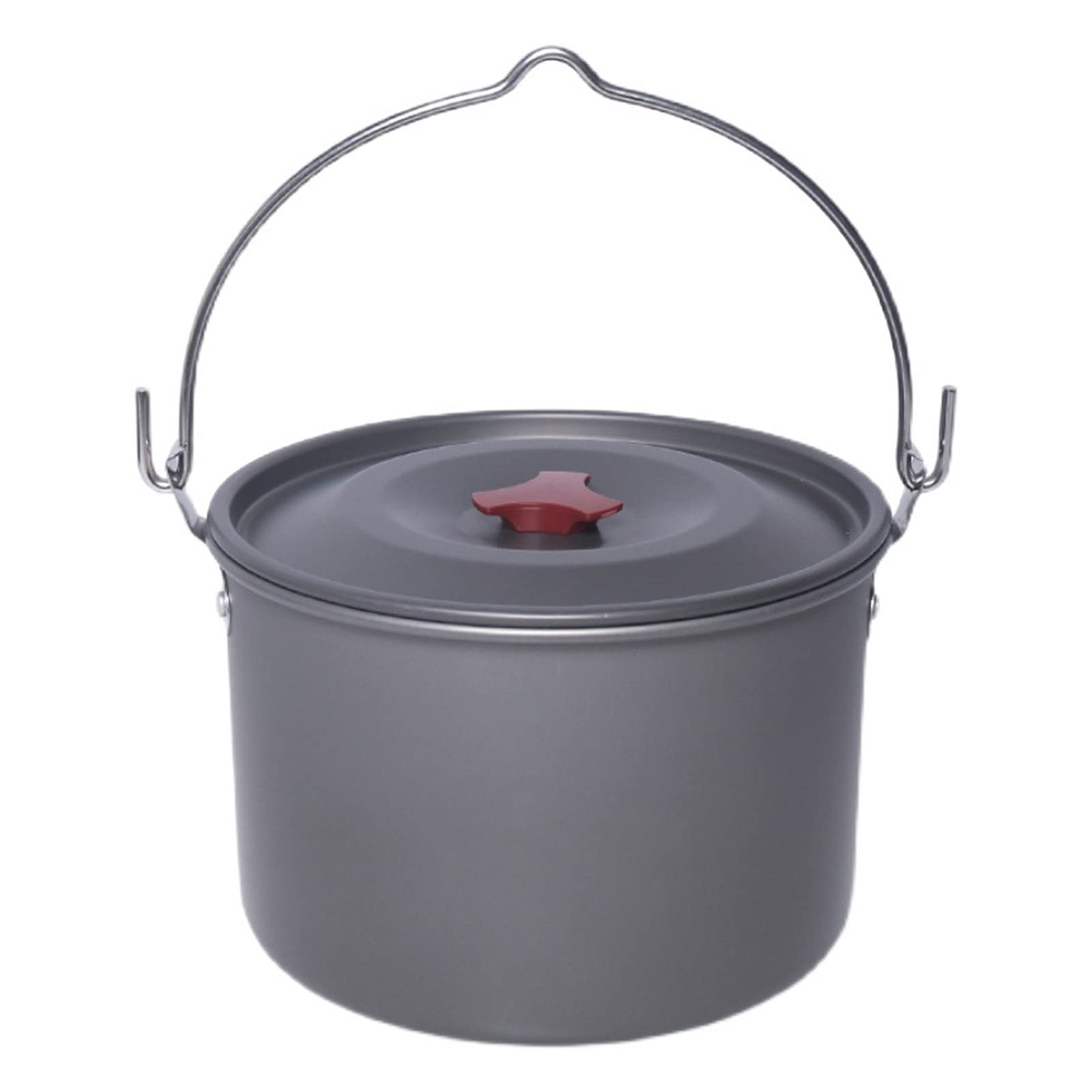Funien Aluminum Pot 4.2L Camping Hanging Pot Alumina Oxide Cooking Pot for Outdoor Backpacking Fishing Hiking