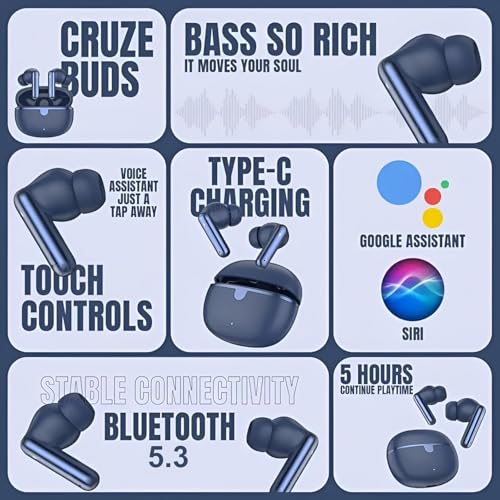 Image of Original Wireless Earbuds Elite 161 Buds for Boat with IPX5 Water Resistant, 50 Hours Playtime, Built-in Mic & Low Latency for Gaming & Music (Blue)