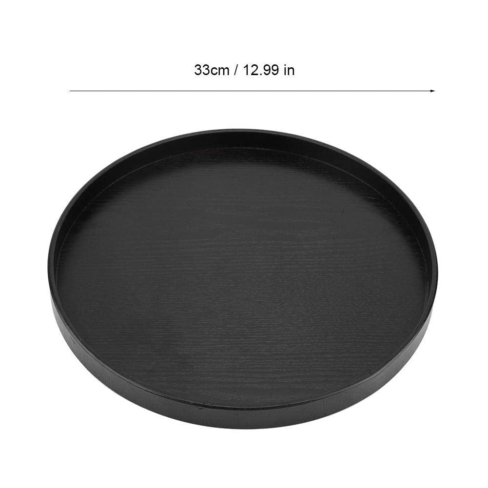 Amazon.co.jp: 木製円形サービングトレイ 滑り止めトレイ プラスチック