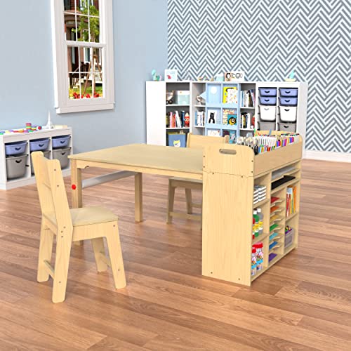 image for GDLF Kids Art Table and Chairs Set Craft Table with Large Storage Desk
