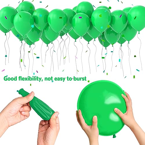 Image of Green Balloons 12 Inch 100 Pack Thicken Latex Green Balloons for Christmas Party Decorations