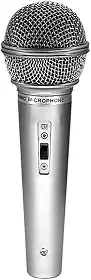 Microfone Dinâmico Profissional com Fio, Corpo Metálico, Conector P10 (1, Prata)