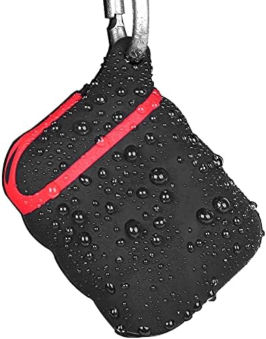 MRDARCY Waterproof Silicone Protective Case for Apple AirPods 1/2 (Black&Red)