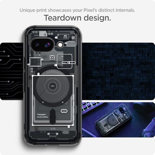 Image of Spigen Ultra Hybrid MagFit for Pixel 9a Case, Zero One | Anti-Yellowing Resin, Air Cushion Tech, Military-Grade Drop Protection, Raised Camera Protection, Compatible with MagSafe