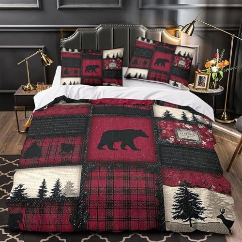 Housse de couette ours 3D imprimé idée cadeau enfant lit 140x200cm - 3
