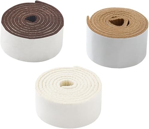 3 rollos de almohadillas de fieltro antideslizantes para muebles para patas de silla, patas de mesa, fundas para sillas y patas de muebles, patas de