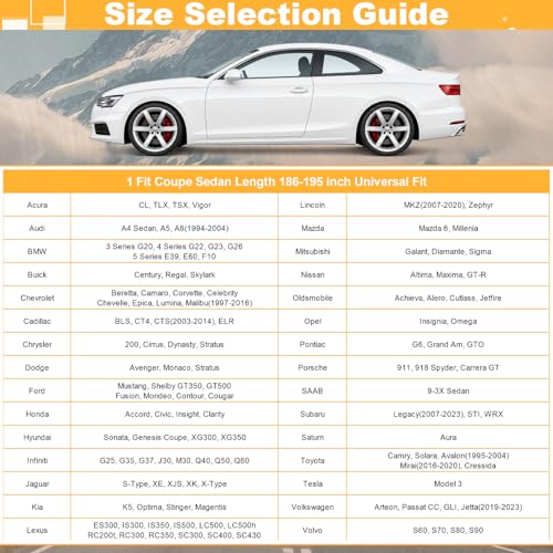 GUNHYI 16 Layers Car Cover Waterproof All Weather, Heavy Duty Full Exterior Cover Universal Fit Coupe Ford Mustang/Shelby, Chevrolet Camaro/Corvette, Kia Optima, Audi A4/A5, BMW 5 Series 525i etc. by GUNHYI - Image 5