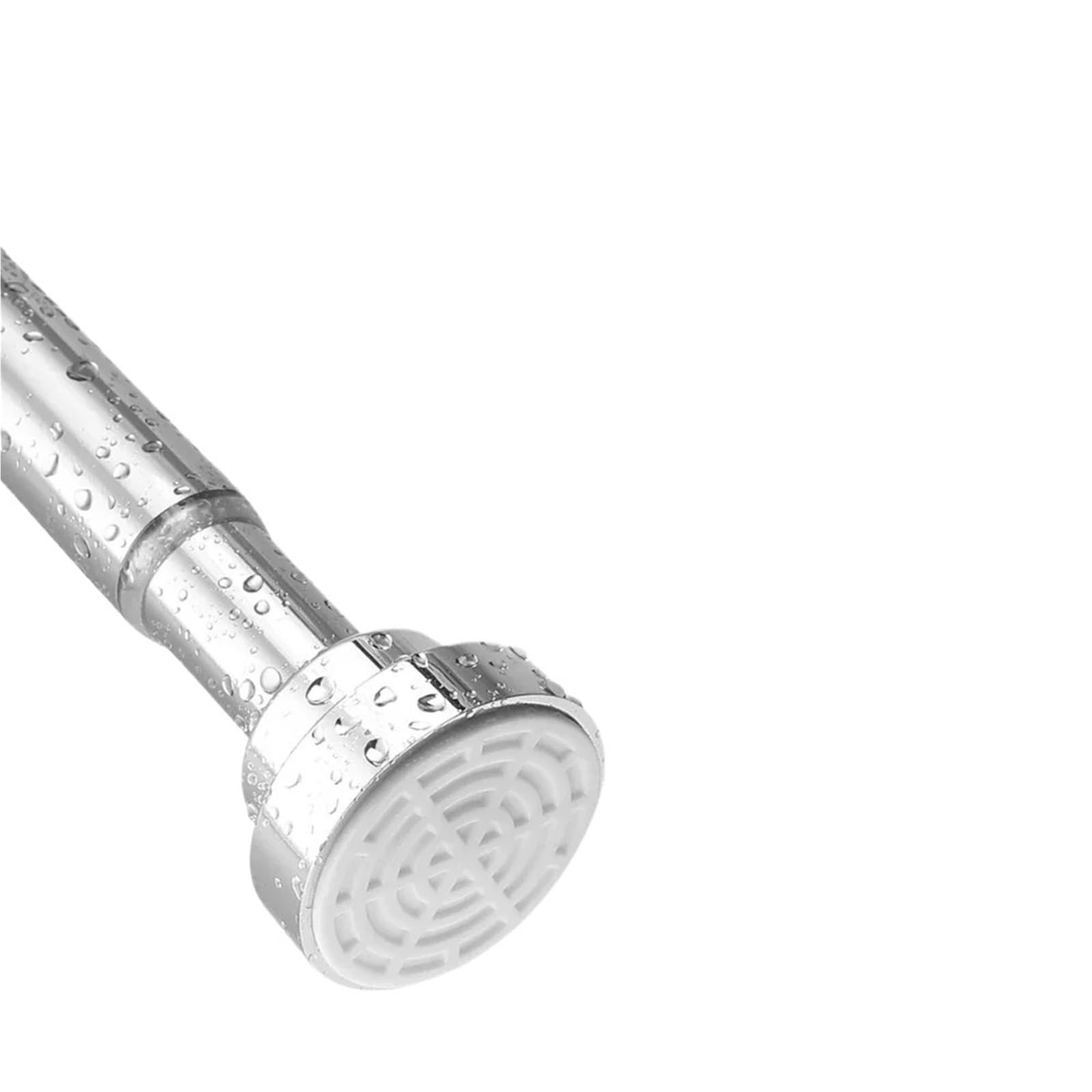 Telescopic Curtain Pole Stainless Steel Extendable Telescopic Curtain Rod Tension Pole Net Voile Shower Curtains Rail(Silvery 105-195cm)