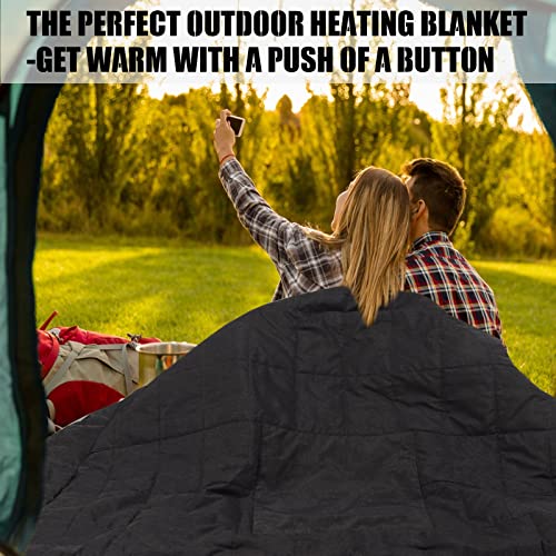 Image of USB Heated Blanket Battery Operated-Cordless Heated Blanket with 27000mAH Battery,40W High-Power,Portable Powered Blanket with 5 Heating Levels for Indoor /Outdoor