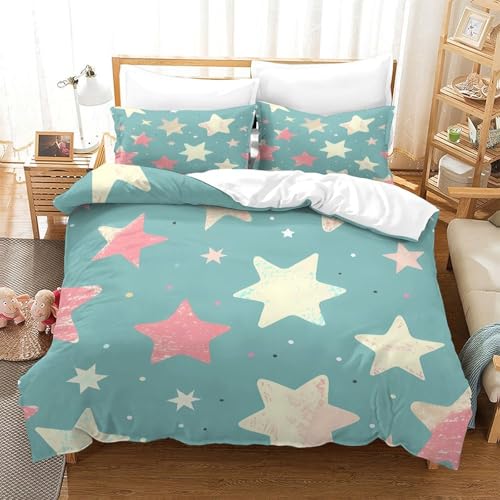 Ensemble de literie microfibre 3D 135x200cm avec taies d'oreiller