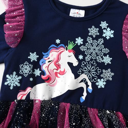 DXTON Girls Dresses Tutu for Toddler Long Sleeve Casual Tulle Winter Outfits 3-12T3