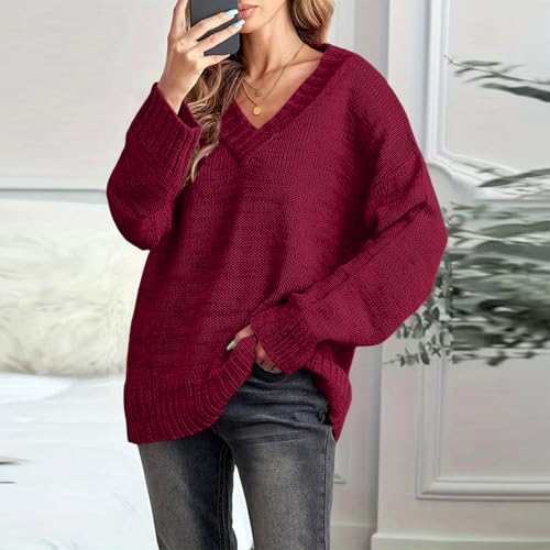 Cable Knit Sweater Women Business Casual V Neck Long Sleeve Knit Sweater - image 6