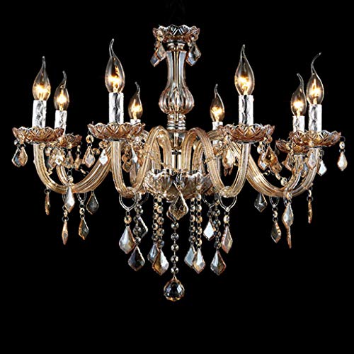 Lustre en cristal TYKHGFS adieu aux zones d'ombre plafonnier 8 têtes sans couverture