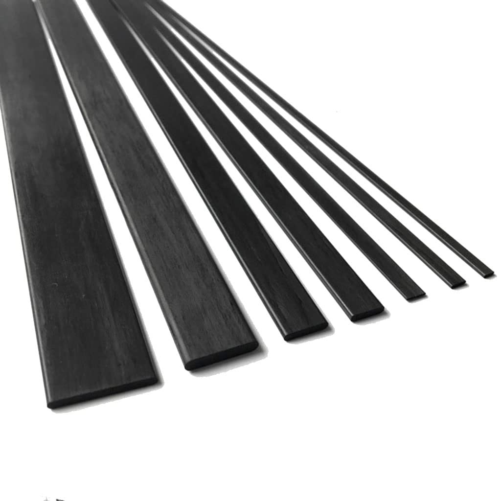 2pcs 500mm Carbon Fiber Board, High Strength Thick 1.2mm-6.0mm Carbon Fiber Strip, Reinforcement Sheet For Kite Tent Model(4x7x500mm)