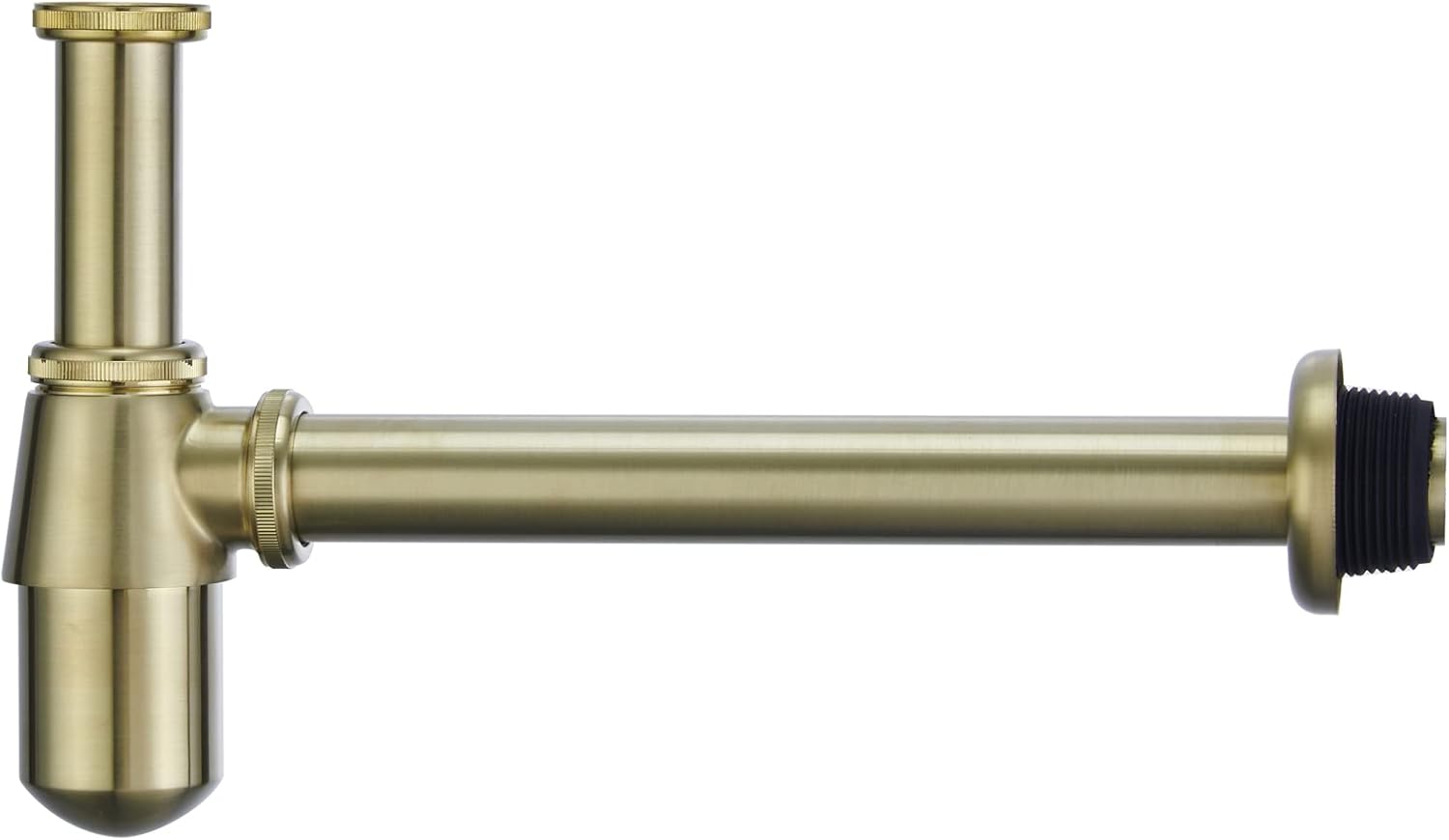 Bathroom Bottle P Trap Waste Pipe 1-1/4 inch Slip Inlet Drain, Lavatory Adjustable Basin Sink Waste Pipe Drain P-Trap Kit, General US/CA Standard, Brushed Nickel Gold